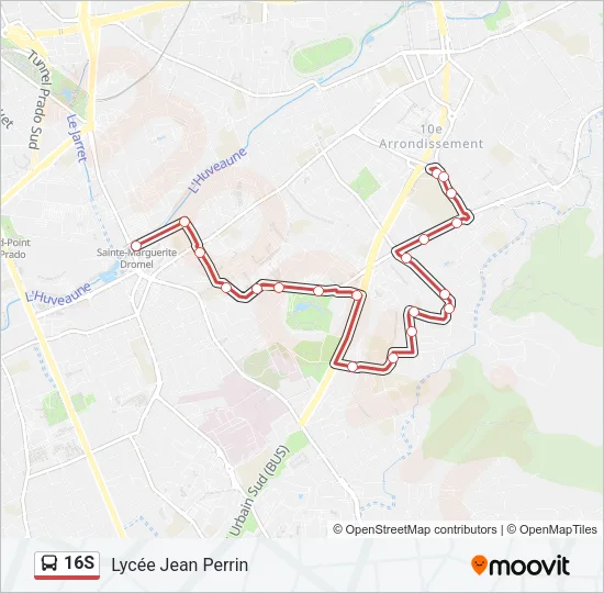 16S Bus Line Map