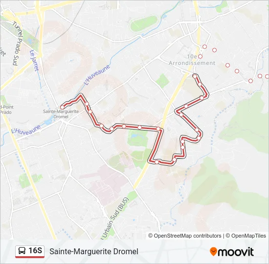 16S Bus Line Map