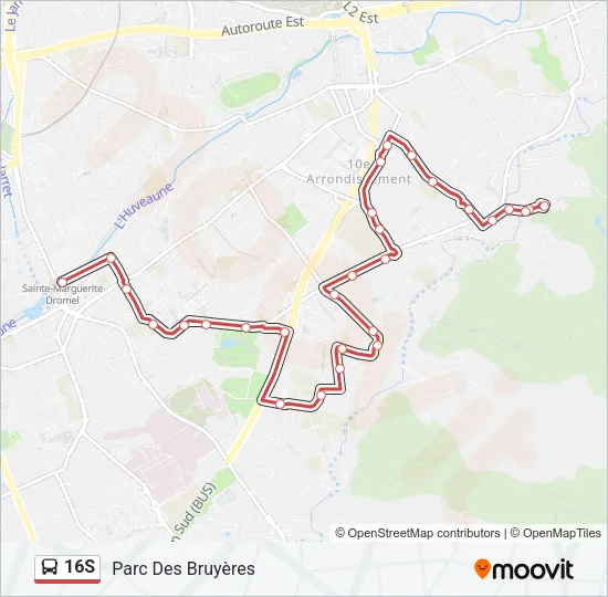 16S Bus Line Map