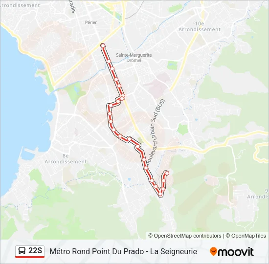 22S Bus Line Map