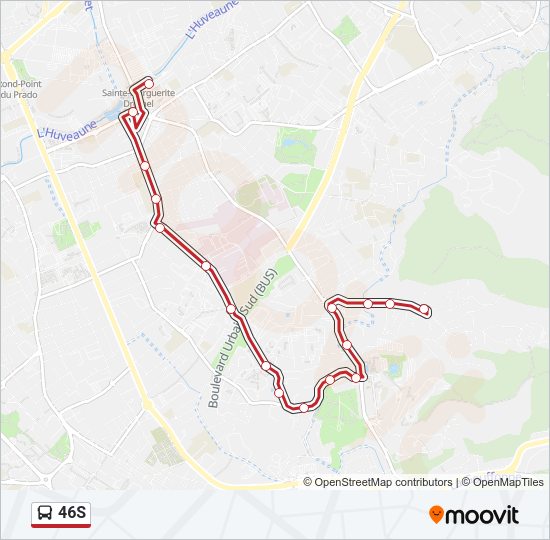 Plan de la ligne 46S de bus
