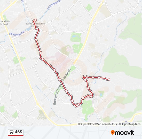 Plan de la ligne 46S de bus