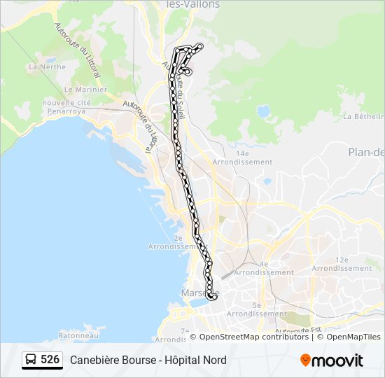 526 bus Line Map