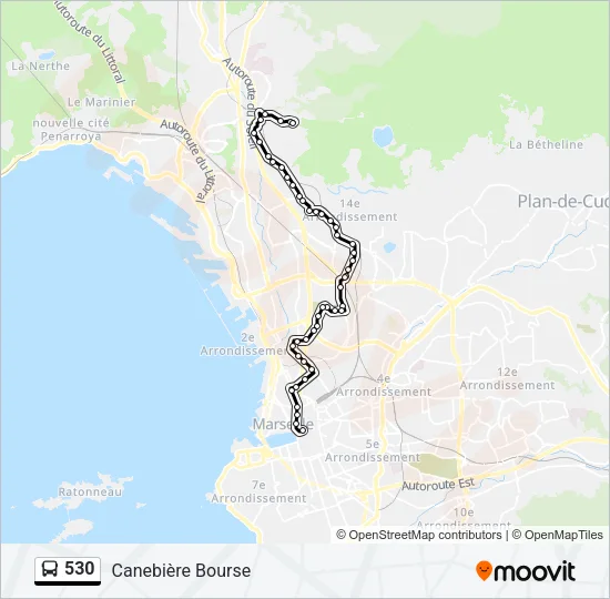 530 Bus Line Map