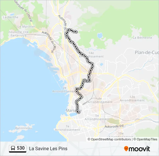 530 Bus Line Map