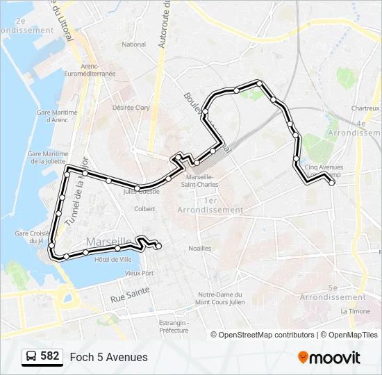 582 Bus Line Map