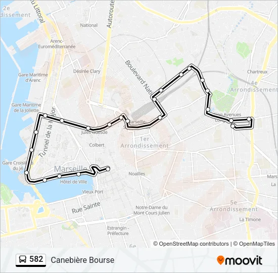 582 Bus Line Map