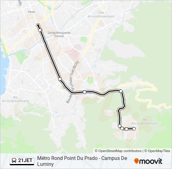 Mapa de 21JET de autobús