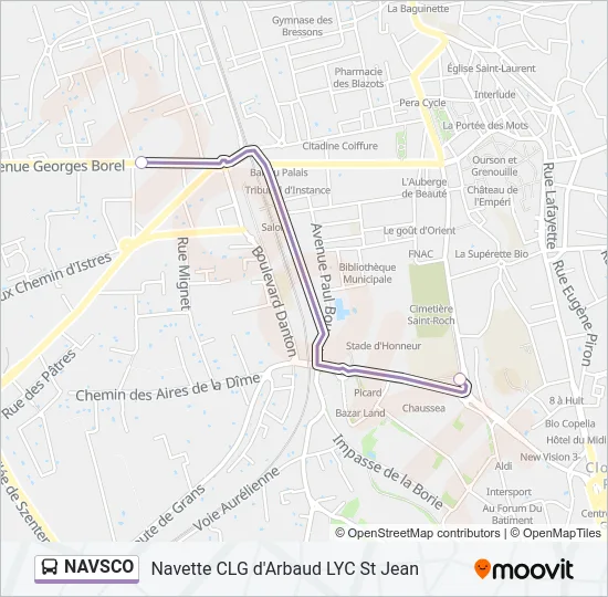 NAVSCO Bus Line Map