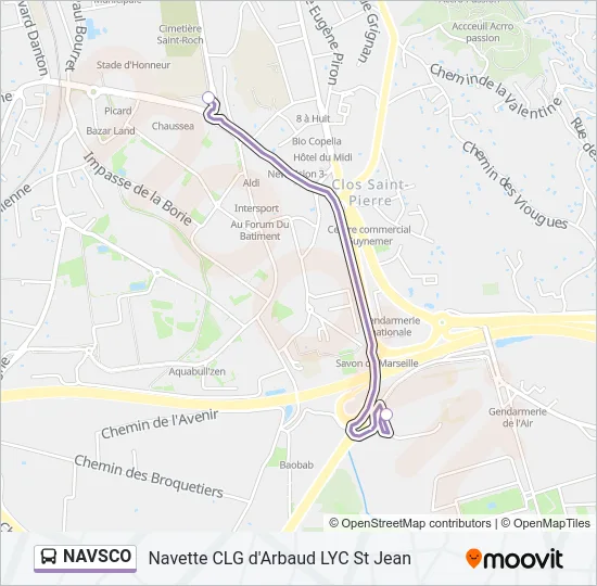 NAVSCO Bus Line Map