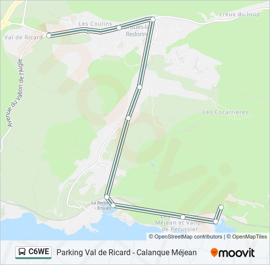 Plan de la ligne C6WE de bus