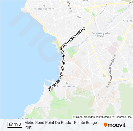 Mapa de 19B de autobús