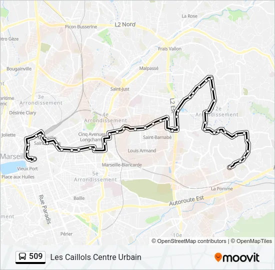 509 Bus Line Map