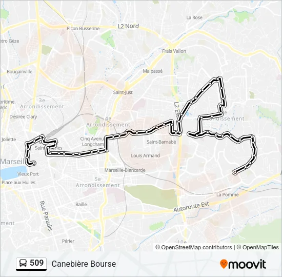509 Bus Line Map