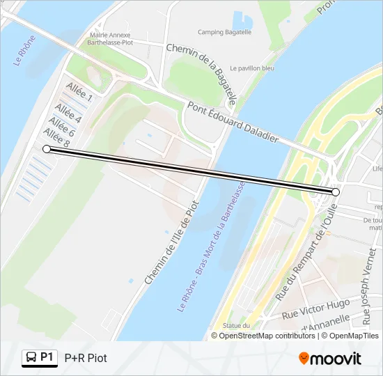 P1 Bus Line Map