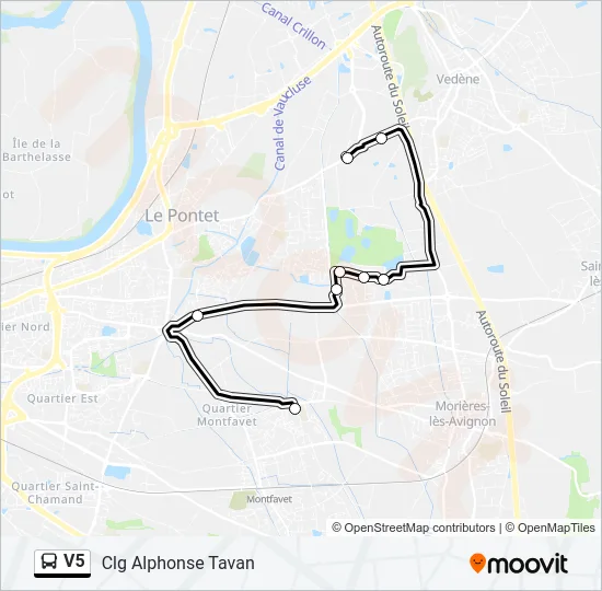 V5 Bus Line Map
