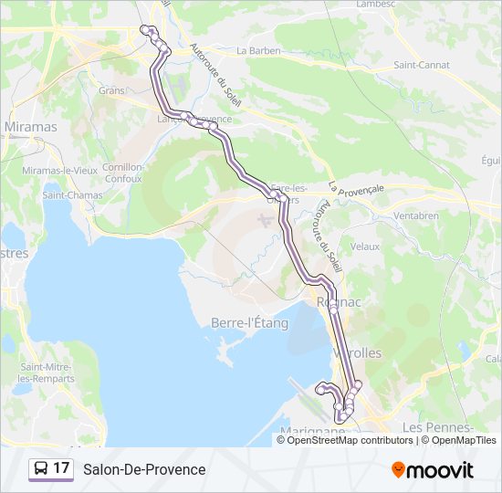 Plan de la ligne 17 de bus