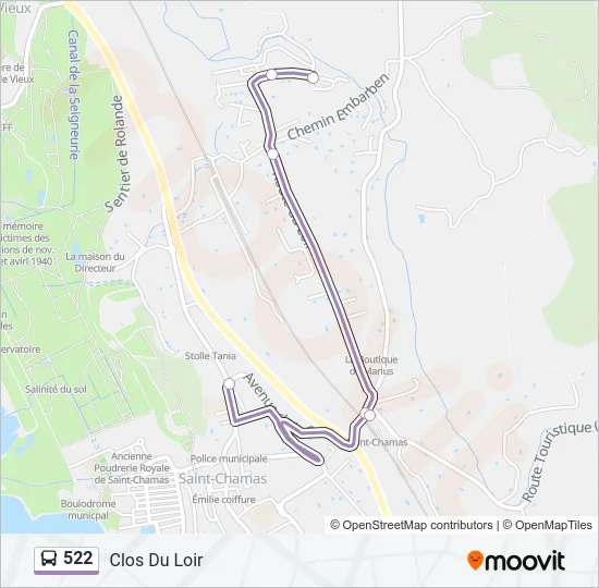 522 Bus Line Map