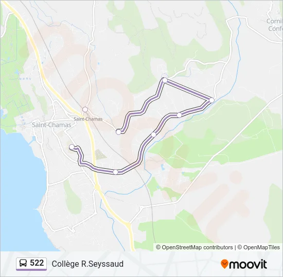 522 Bus Line Map