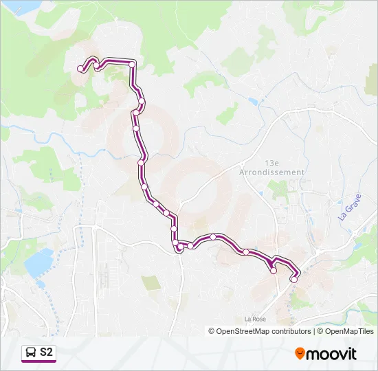 S2 Bus Line Map
