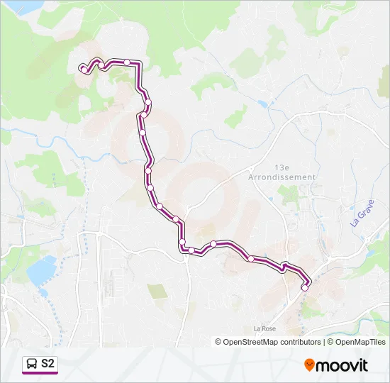 S2 Bus Line Map