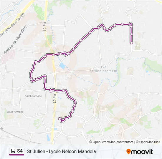 S4 Bus Line Map