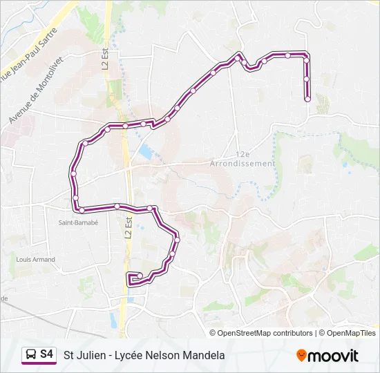 S4 Bus Line Map