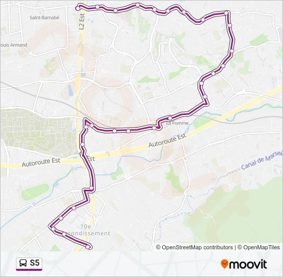 S5 Bus Line Map
