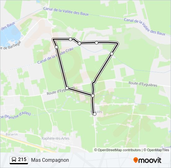 Plan de la ligne 215 de bus