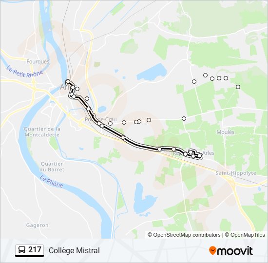 217 bus Line Map