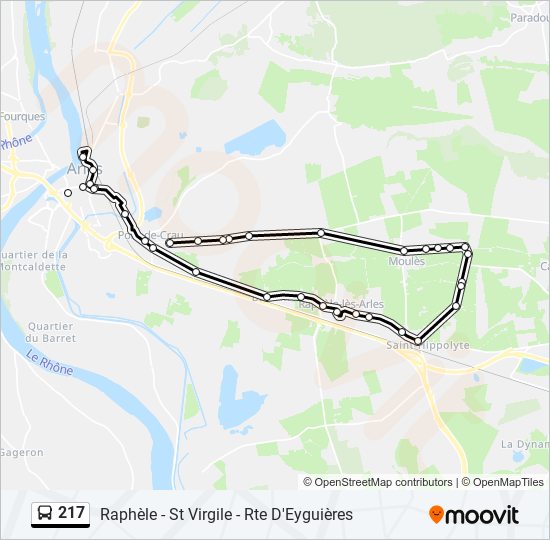 217 bus Line Map