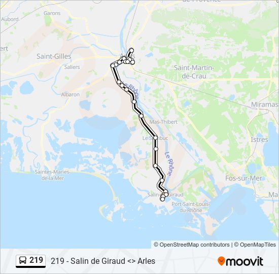 Mapa de 219 de autobús