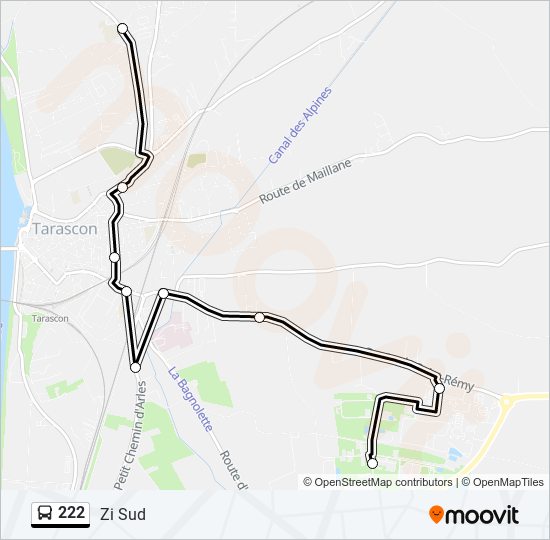 Mapa de 222 de autobús