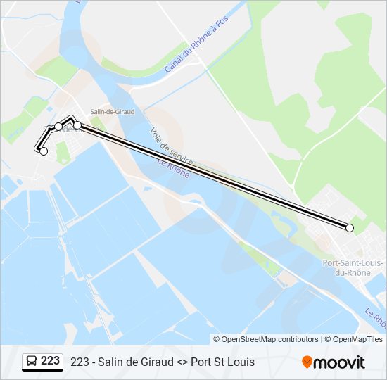 Plan de la ligne 223 de bus