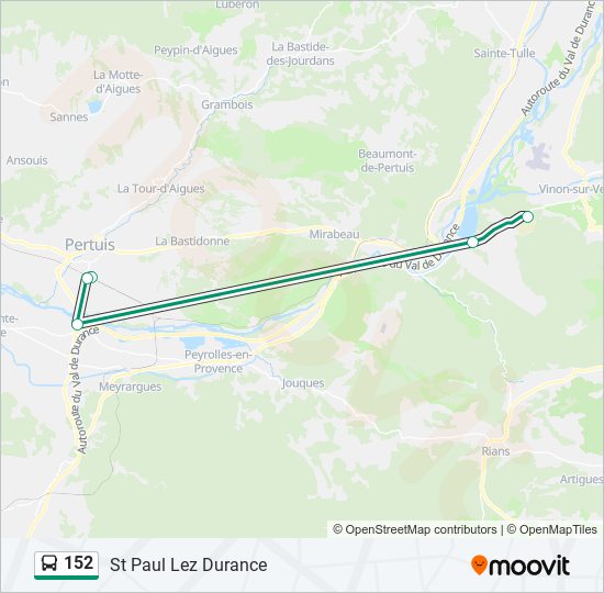 Mapa de 152 de autobús