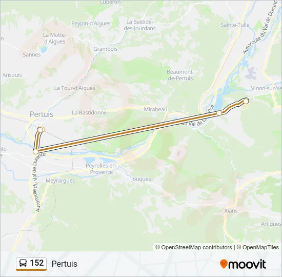 152 Bus Line Map