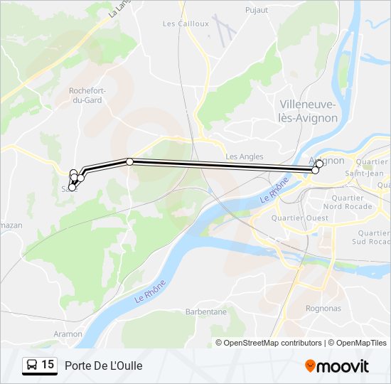 Plan de la ligne 15 de bus