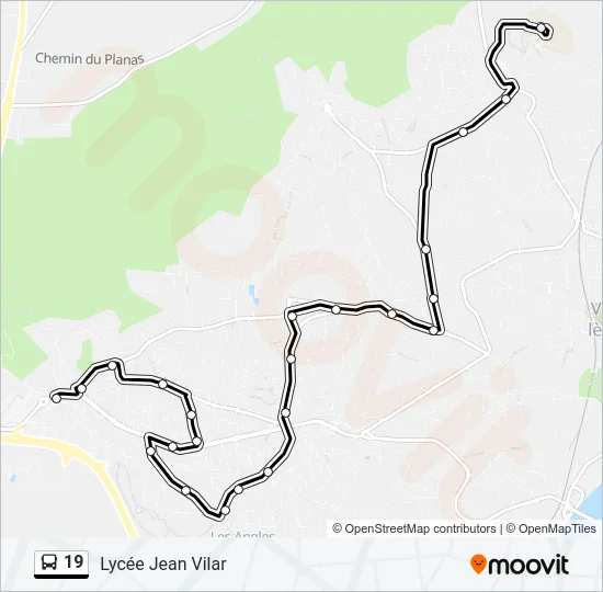19 Bus Line Map