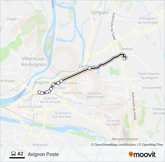 A2 Bus Line Map