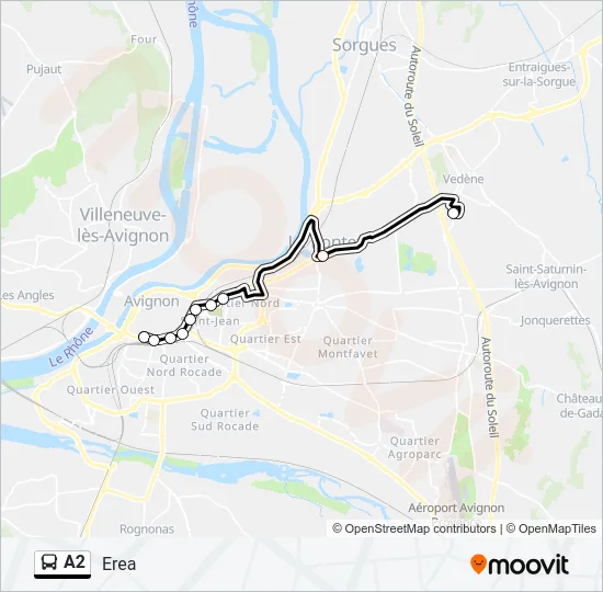 A2 Bus Line Map