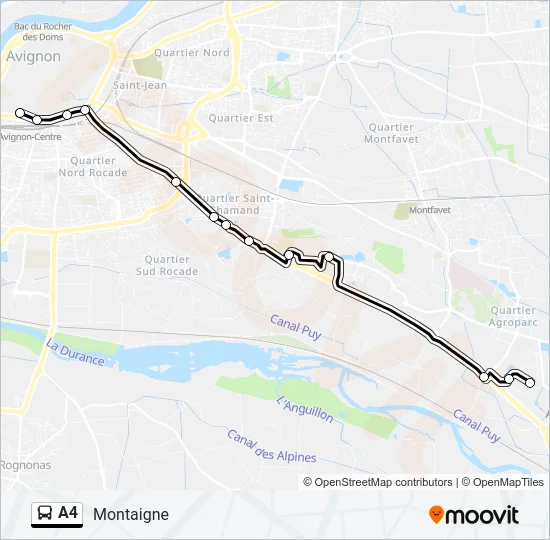 A4 Bus Line Map