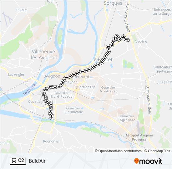 Plan de la ligne C2 de bus