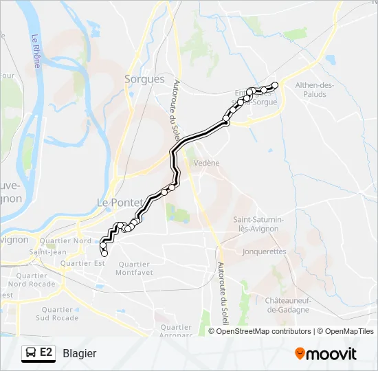 E2 Bus Line Map