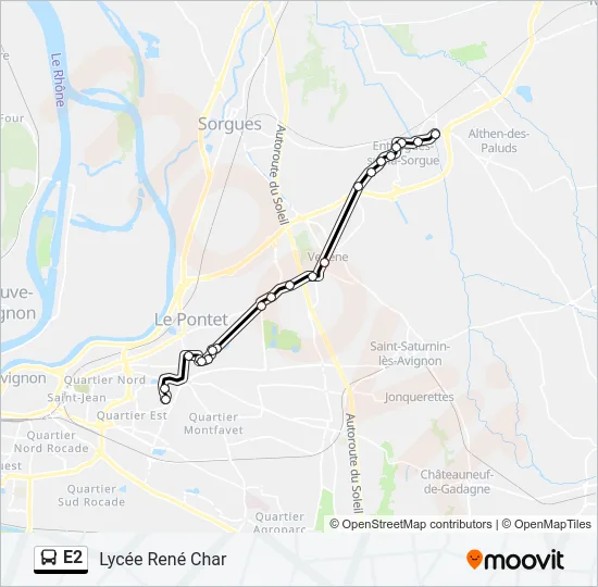 E2 Bus Line Map