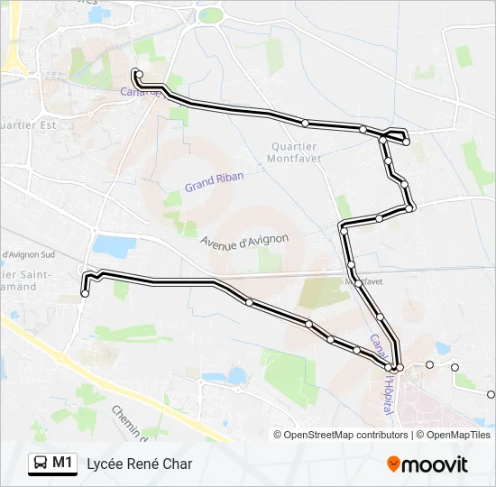 M1 Bus Line Map