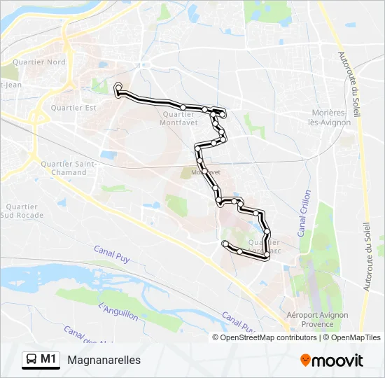 M1 Bus Line Map