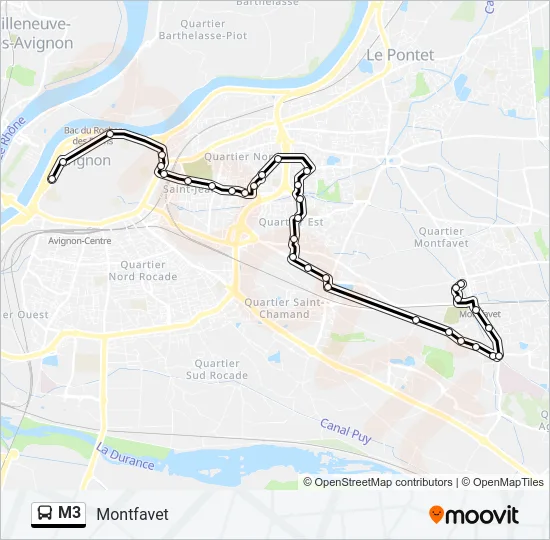 M3 Bus Line Map