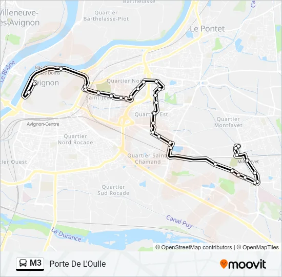 M3 Bus Line Map