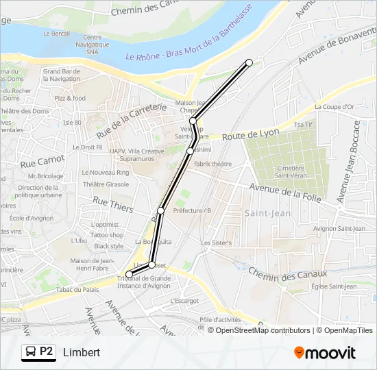 P2 Bus Line Map