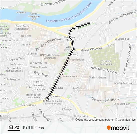P2 Bus Line Map